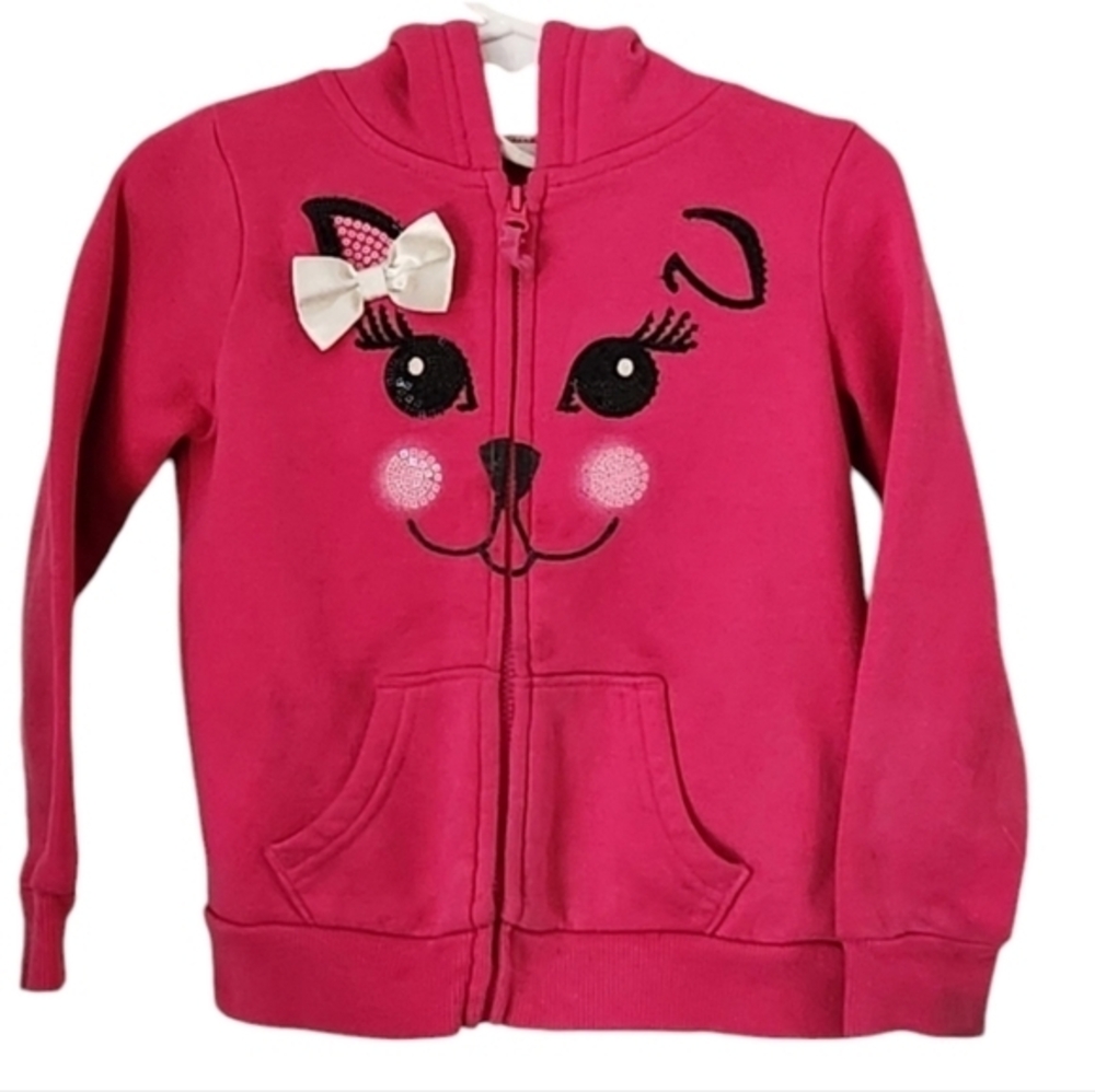 Sonoma Lifestyle Girls Kitty Cat Zip-up‎ Sweatshirt Size 3T Pink
